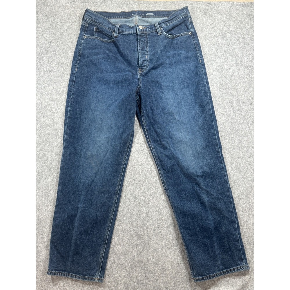 Old Navy Sky-Hi Straight Jeans 14 Blue Extra High-Rise Secret-Slim Pockets